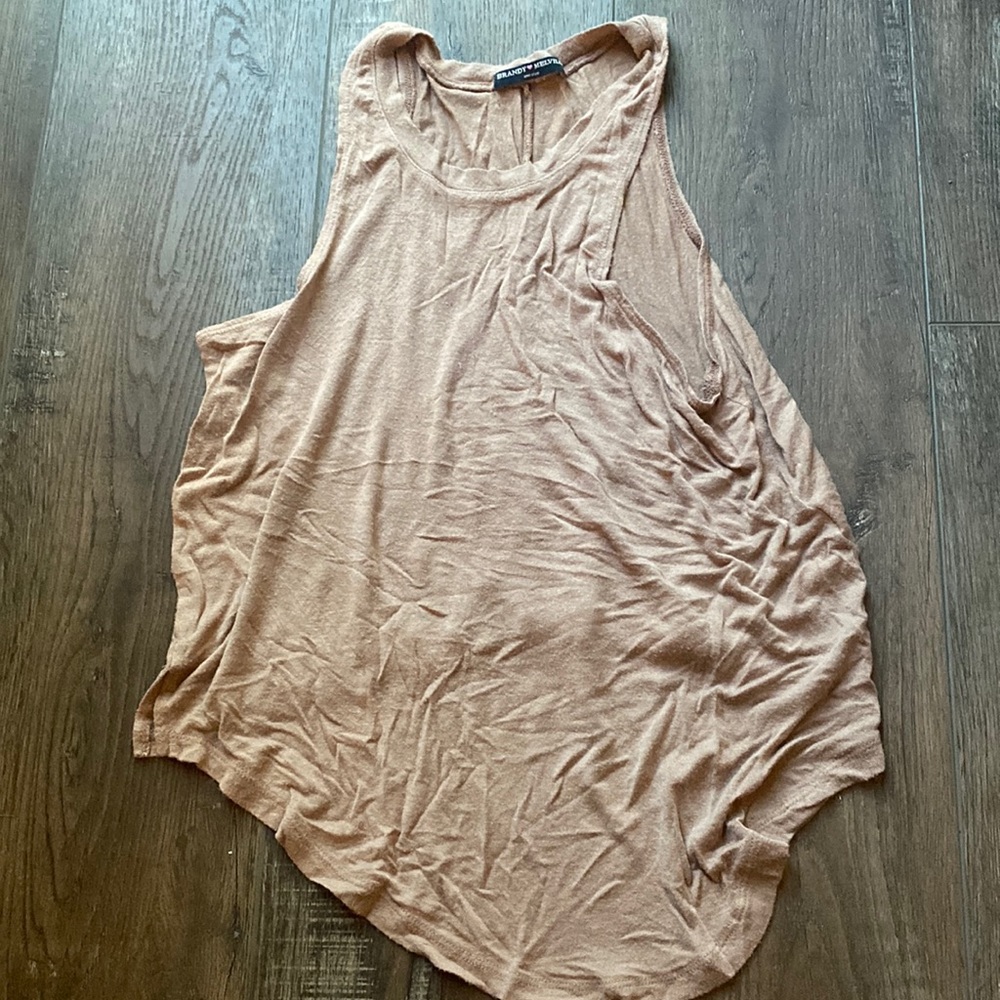 Tannish Pink High / Low Tank Top | Brandy Melville